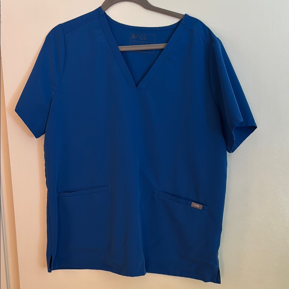 Figs Casma Three Pocket Scrub Top, Royal Blue, Size XL
